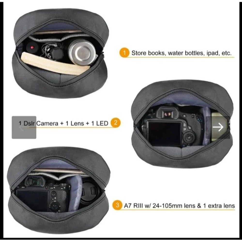 BESNFOTO Professional Photo bag Canon Sony Nikon DSLR SLR compatible NWT & cover